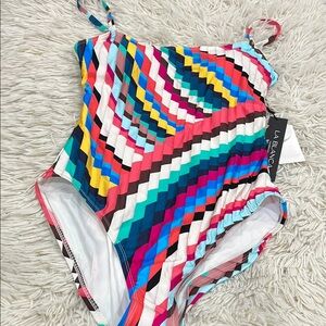 La Blanca Rouched Body Underwear Mio One Piece Swimsuit Multi/Slice Of Paradise